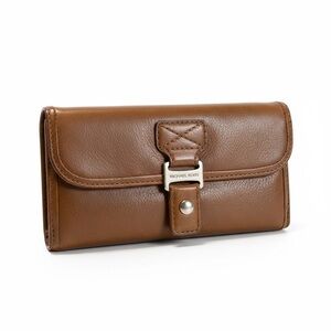 Michael Kors Tan Leather Snap-Closure Continental Wallet
